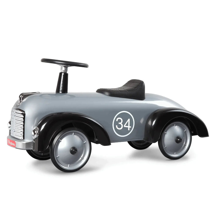 Baghera Speedster Ride-On Car for Kids 1–3 – Vintage Metal Ride-On Toy)