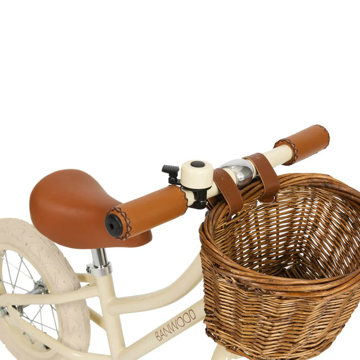 Banwood First Go 12" Balance Bike with Wicker Basket – Kids Training Bicycle