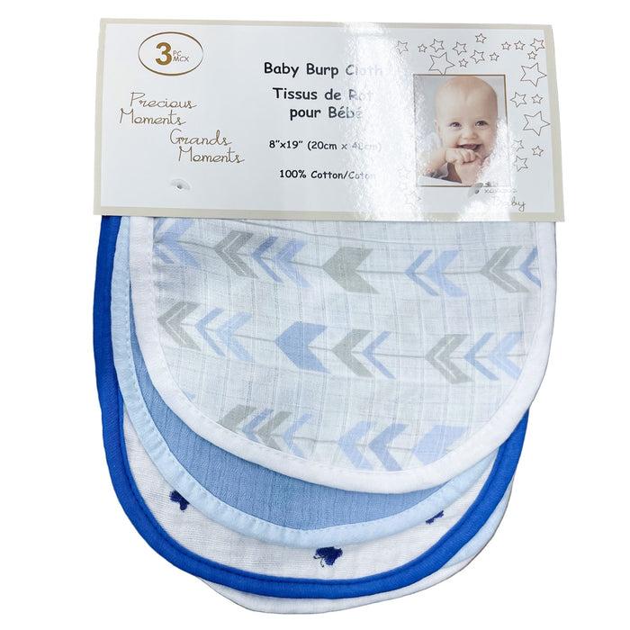 Serviette pour le rot en mousseline 100% coton dePrecious Moments  – Lot de 3