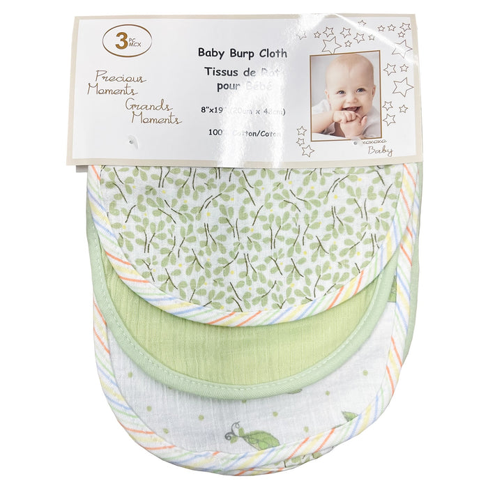 Serviette pour le rot en mousseline 100% coton dePrecious Moments  – Lot de 3