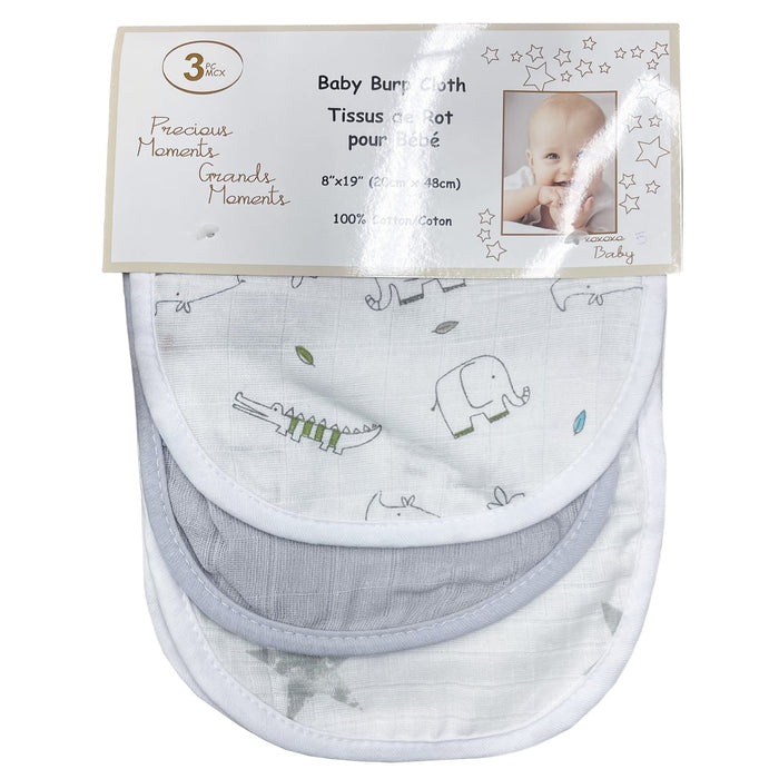 Serviette pour le rot en mousseline 100% coton dePrecious Moments  – Lot de 3