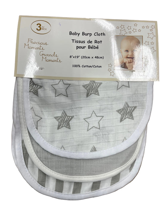 Precious Moments 100% Cotton Muslin Burpcloths - 3-Pack