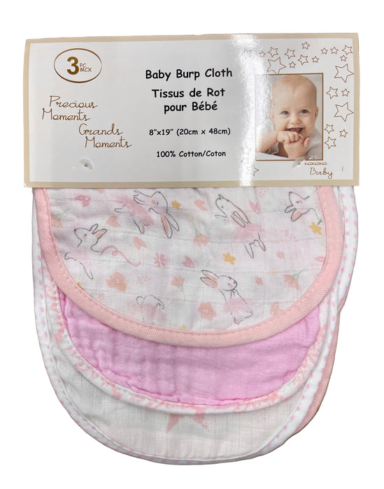 Precious Moments 100% Cotton Muslin Burpcloths - 3-Pack
