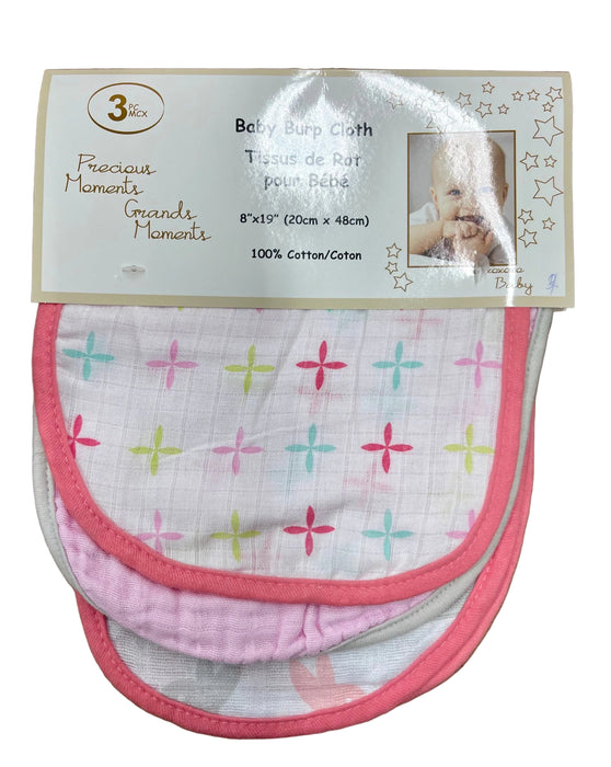 Precious Moments 100% Cotton Muslin Burpcloths - 3-Pack