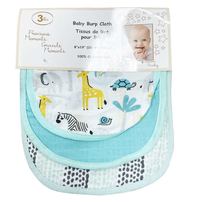 Serviette pour le rot en mousseline 100% coton dePrecious Moments  – Lot de 3