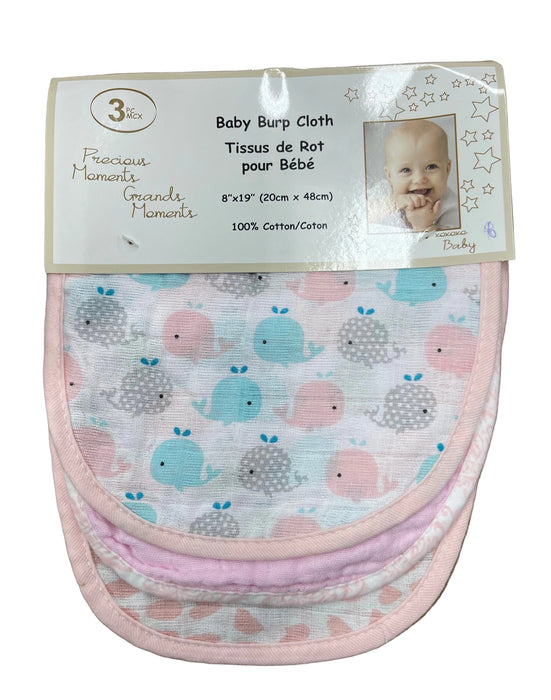 Precious Moments 100% Cotton Muslin Burpcloths - 3-Pack
