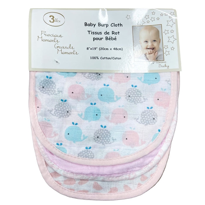 Serviette pour le rot en mousseline 100% coton dePrecious Moments  – Lot de 3