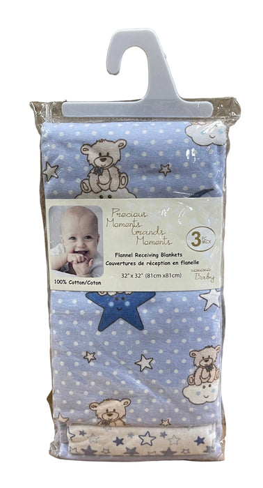 Precious Moments Flannel Receiving Blankets – 3-Pack – 100% Cotton