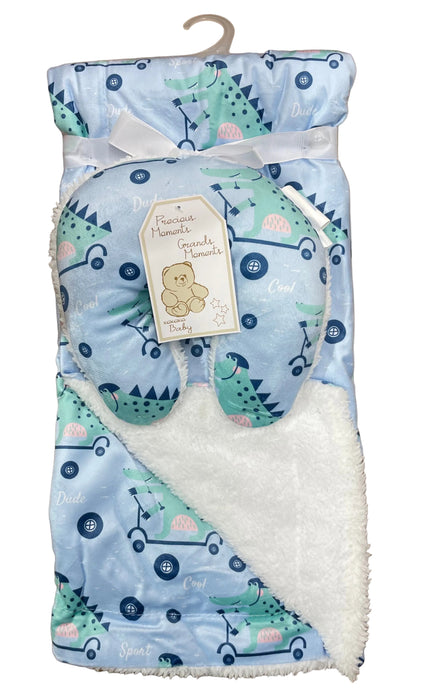 Couverture et oreiller en sherpa imprimés de Rose Textiles