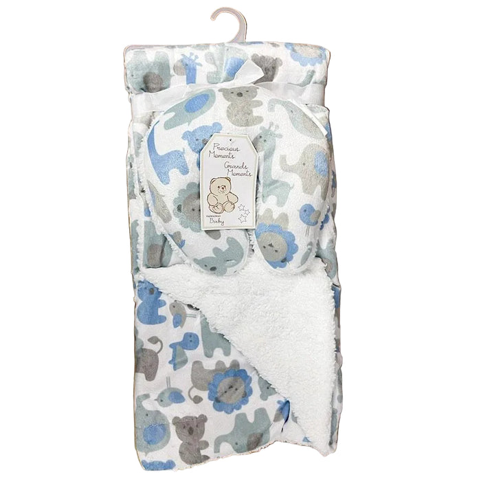 Couverture et oreiller en sherpa imprimés de Rose Textiles