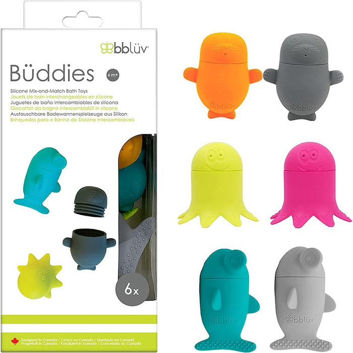 bblüv Büddies Baby Bath Toys Silicone Ocean Animals for Babies & Toddlers