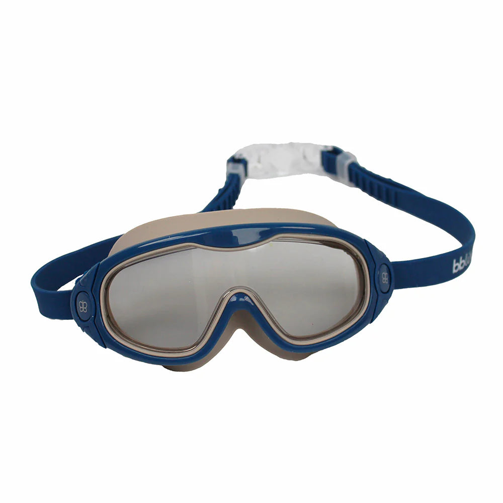 bblüv kids swimming mask in blue with clear lens shown on a plain white background.