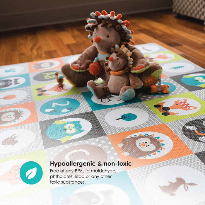 bblüv – Mülti Tapis de jeux doux, réversible et sécuritaire pour bébé - Routes de la forêt