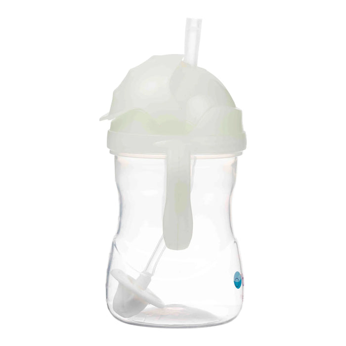 bbox baby toddler sippy cup glow in the dark shown upright on a plain white background.