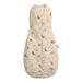 Bbox Cocoon Swaddle Sac 0.2 TOG in oatmeal daisies savannah print shown flat with animal pattern.