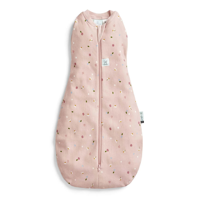 Bbox Cocoon Swaddle Sac 0.2 TOG in oatmeal daisies print displayed flat on a white background.