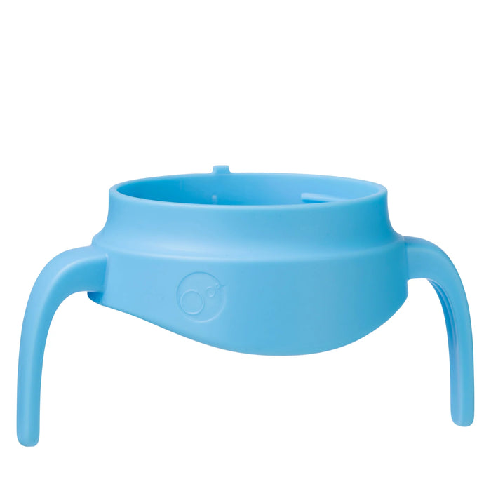 bbox insulated food jar 335ml Ocean Breeze shown upright with blue handles on white background.