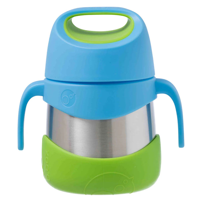 b.box insulated food jar 335ml in Ocean Breeze, blue and green, shown upright on a white background