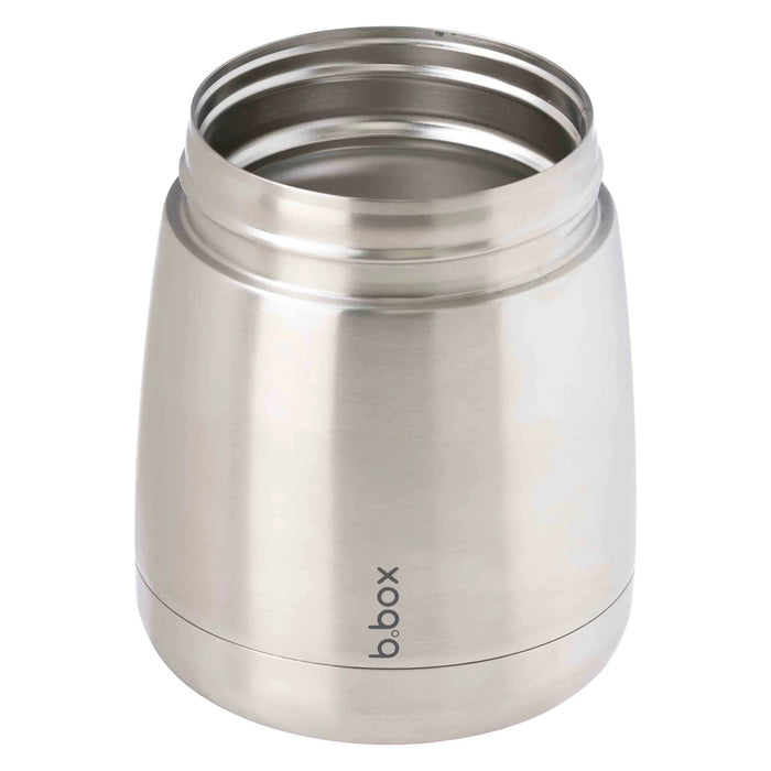 b.box insulated food jar 335ml shown open on a white background, displaying stainless steel interior.