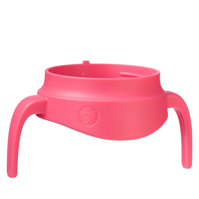 bbox insulated food jar strawberry shake lid with handles shown on white background.