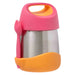 b.box insulated food jar Strawberry Shake with pink lid, orange base, and matching spork, shown upright
