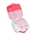 bbox lunchbox Flamingo Fizz open to show pink compartments and sections for organizing food.
