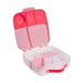 bbox lunchbox Flamingo Fizz open showing pink divided compartments on a white background