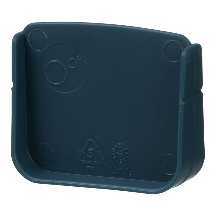 b.box lunchbox indigo rose lid shown upright with embossed logo and recycling symbol visible