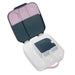 b.box lunchbox in indigo rose color shown open with compartments visible on a white background.