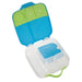 bbox lunchbox Ocean Breeze shown open with blue and green compartments and a divided interior.