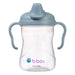 b.box silicone sippy cup in blush ocean sage, shown upright with dual handles and spout lid.
