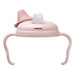 b.box silicone sippy cup lid in blush pink with handles, shown close-up on a white background.