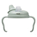 b.box silicone sippy cup lid in sage green with two curved handles, shown on a white background.