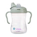 b.box silicone training sippy cup in sage, shown upright on a white background with dual handles.