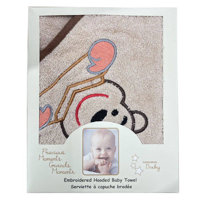 Serviette à capuche brodée Precious Moments – Tissu éponge 100 % coton