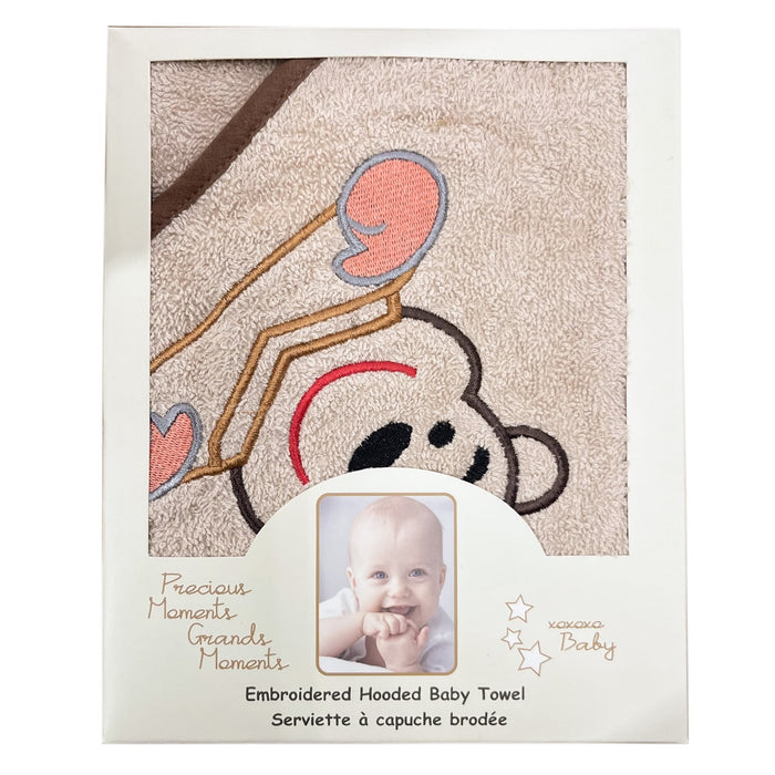 Serviette à capuche brodée Precious Moments – Tissu éponge 100 % coton