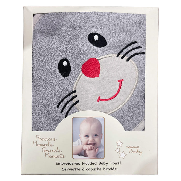 Serviette à capuche brodée Precious Moments – Tissu éponge 100 % coton