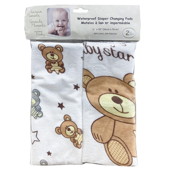 Precious Moments Waterproof Diaper Changing Pads or Piques  – 2-Pack
