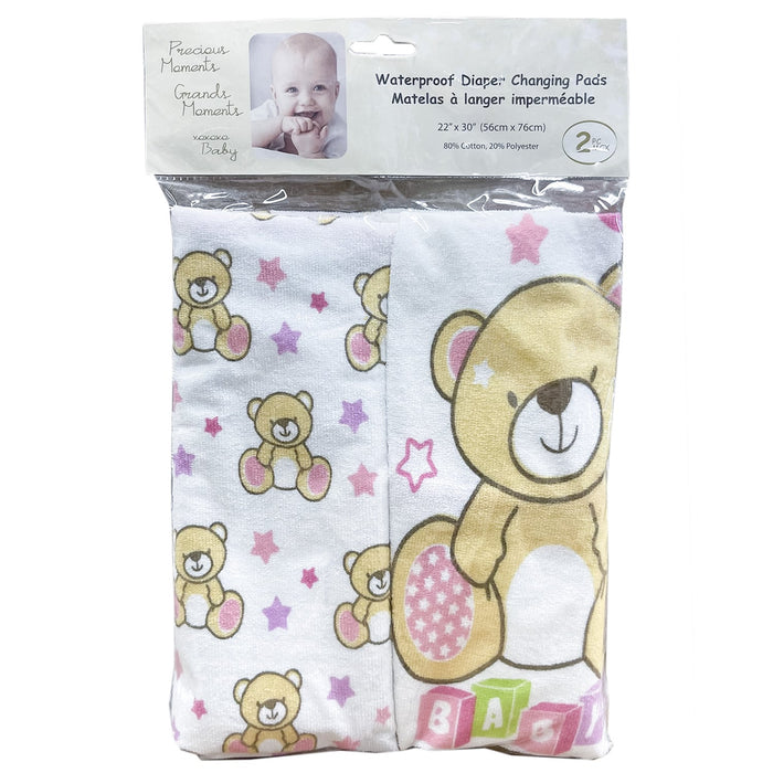 Precious Moments Waterproof Diaper Changing Pads or Piques  – 2-Pack