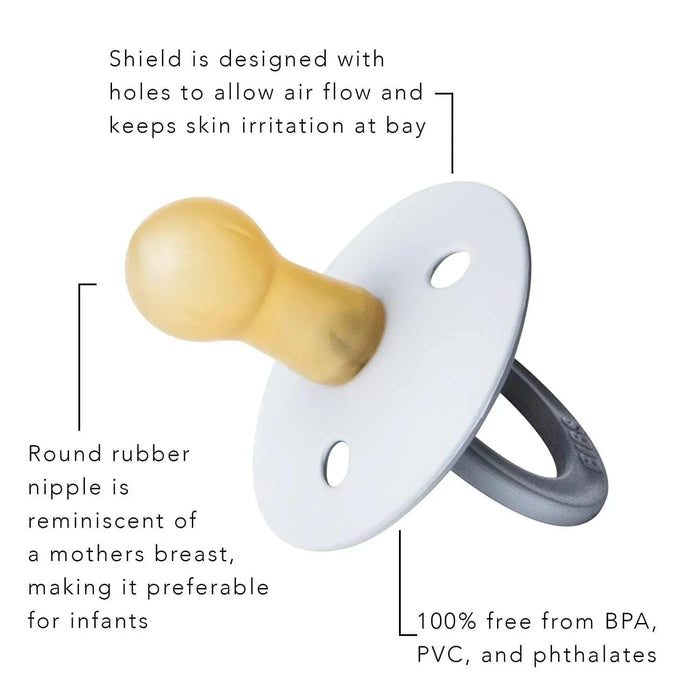 Bibs® - Bibs Natural Rubber Pacifiers - 2 Pack - Ivory Night