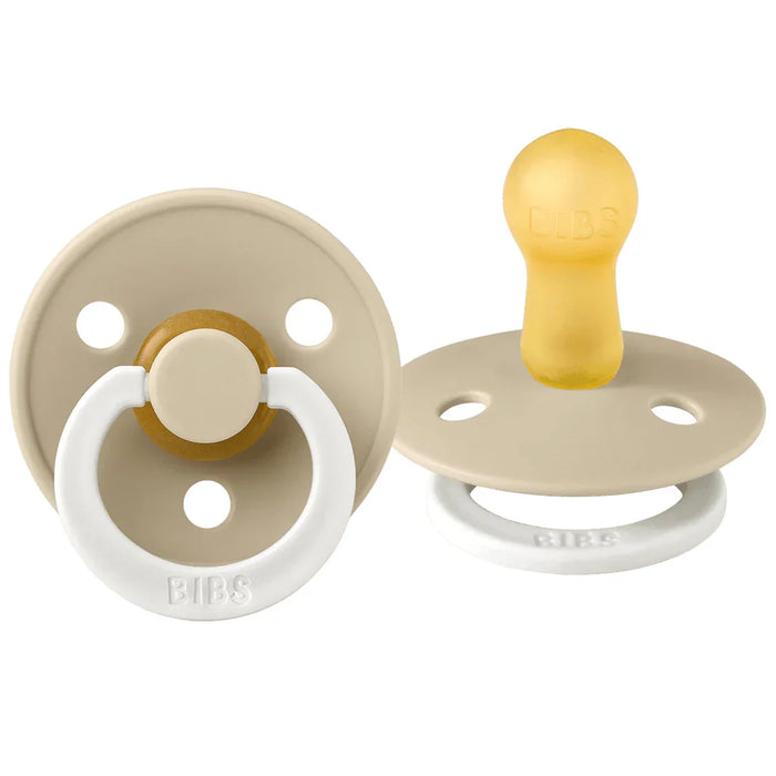 Bibs® - Bibs Original Natural Latex | ROUND Nipple Pacifiers | GLOW in the Dark | Night - 2 Pack