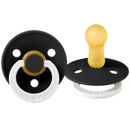 Bibs® - Bibs Original Natural Latex | ROUND Nipple Pacifiers | GLOW in the Dark | Night - 2 Pack