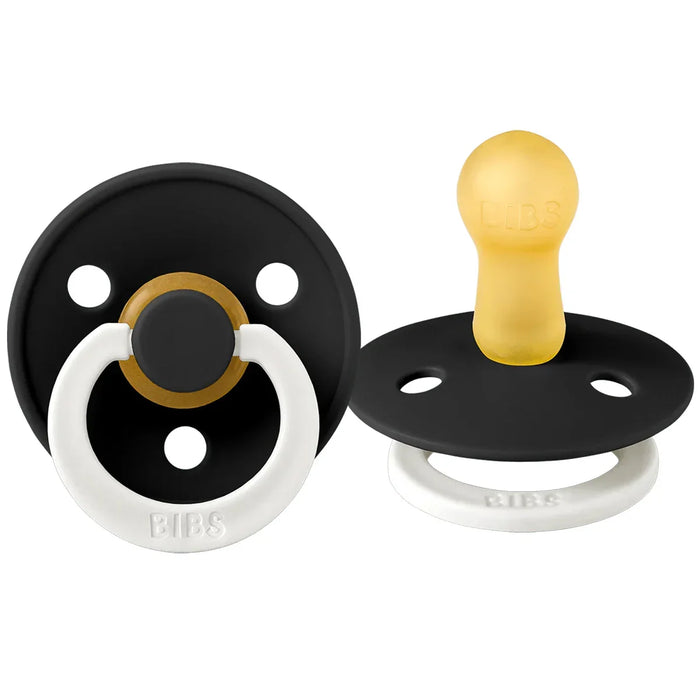 Bibs® - Bibs Original Natural Latex | ROUND Nipple Pacifiers | GLOW in the Dark | Night - 2 Pack