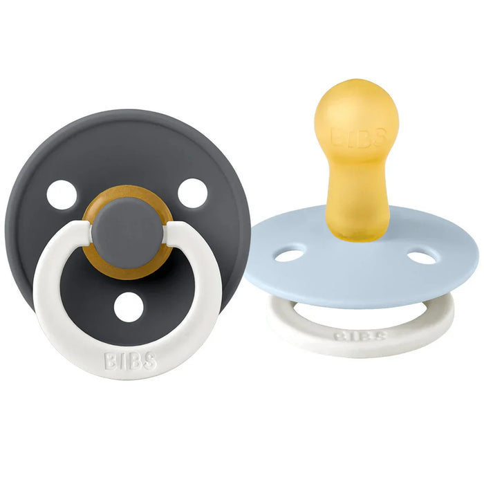 Bibs® - Bibs Original Natural Latex | ROUND Nipple Pacifiers | GLOW in the Dark | Night - 2 Pack