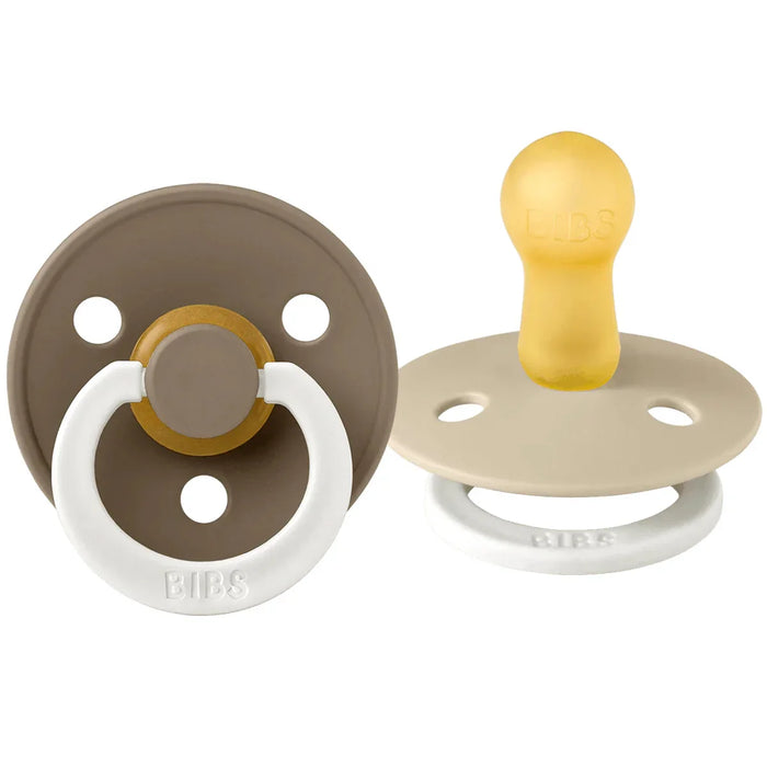 Bibs® - Bibs Original Natural Latex | ROUND Nipple Pacifiers | GLOW in the Dark | Night - 2 Pack