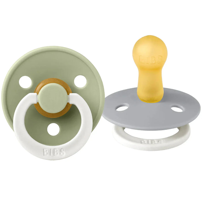 Bibs® - Bibs Original Natural Latex | ROUND Nipple Pacifiers | GLOW in the Dark | Night - 2 Pack
