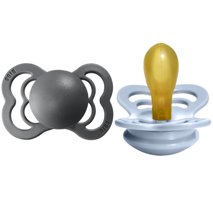 Sucettes Collection SUPREME de BIBS | Caoutchouc latex naturel | Tétine plate - Lot de 2