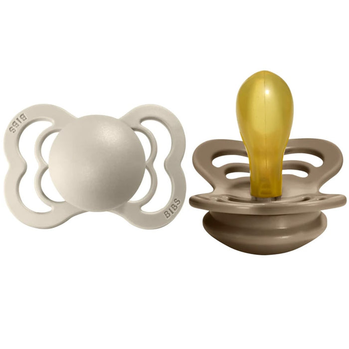 Sucettes Collection SUPREME de BIBS | Caoutchouc latex naturel | Tétine plate - Lot de 2