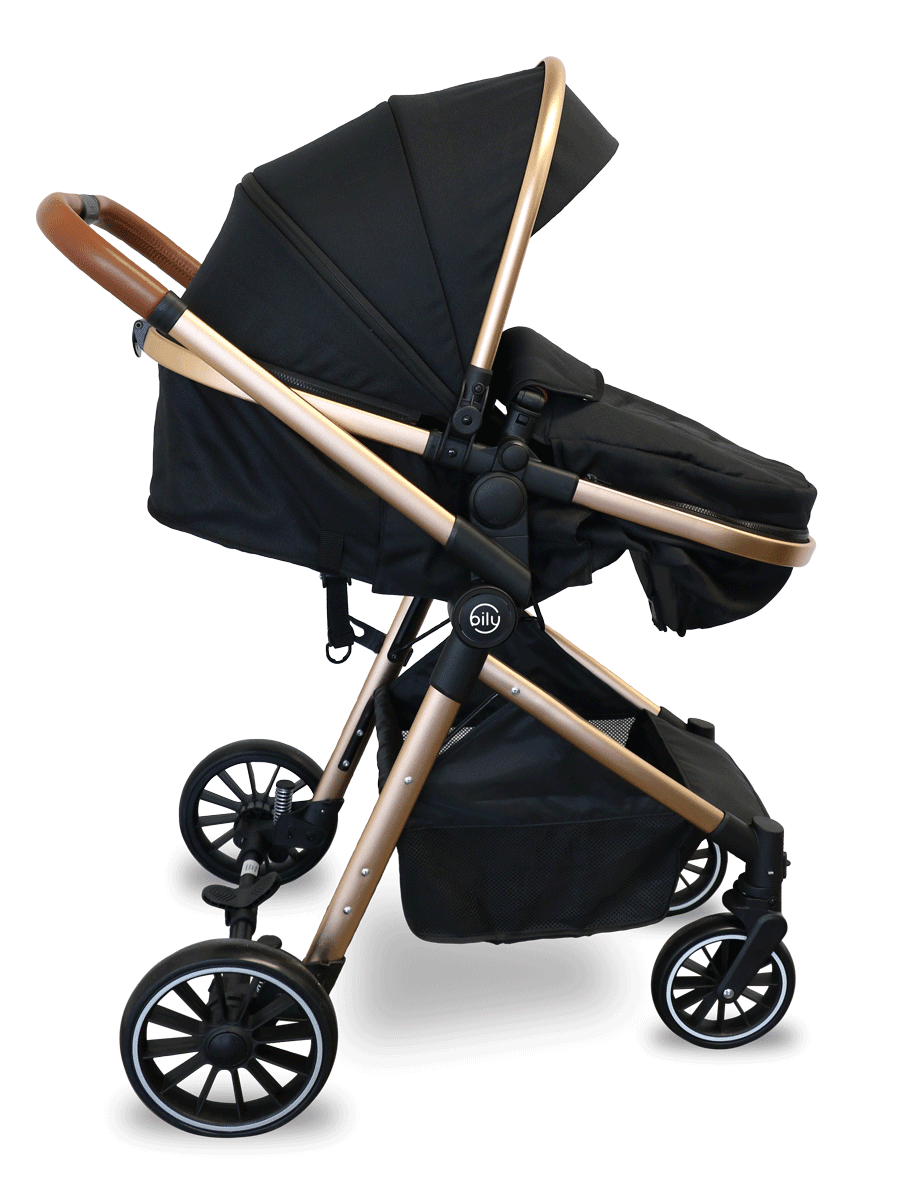 BILY® - Bily Convertible Stroller, Black & Gold