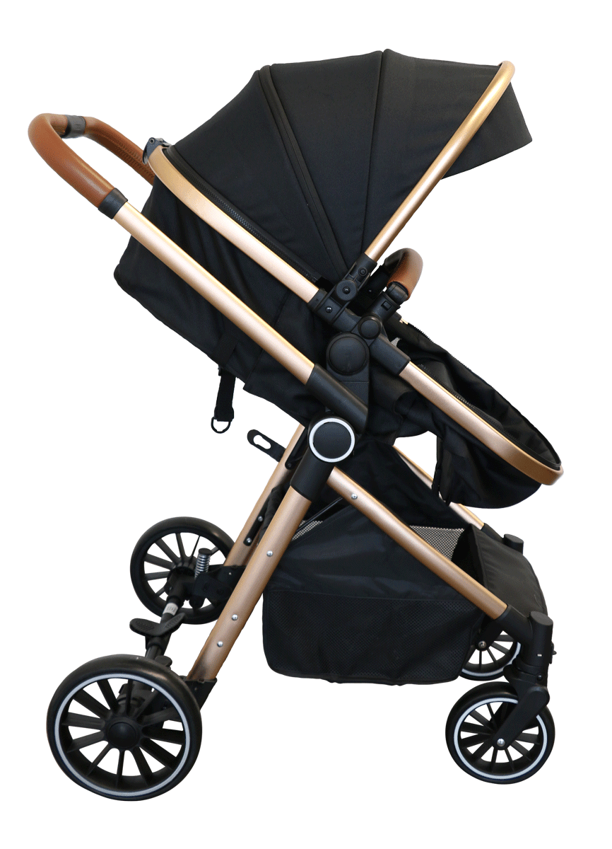 BILY® - Bily Convertible Stroller, Black & Gold